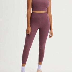 Girlfriend Collective ribbed leggings in goji purple